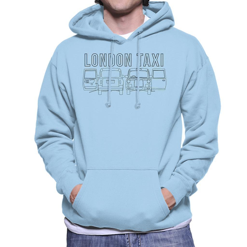 London Taxi Company TX4 Open Door Angles Men's Hooded Sweatshirt Sky Blue Medium