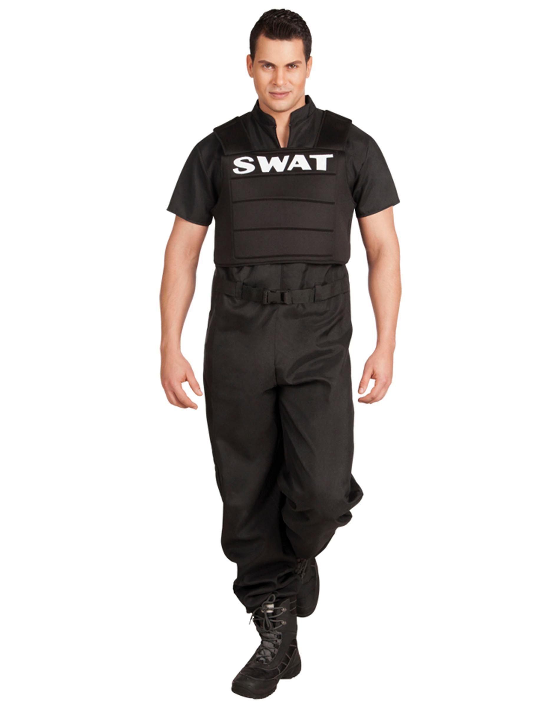 Uniform Men's SWAT costume black/white Large