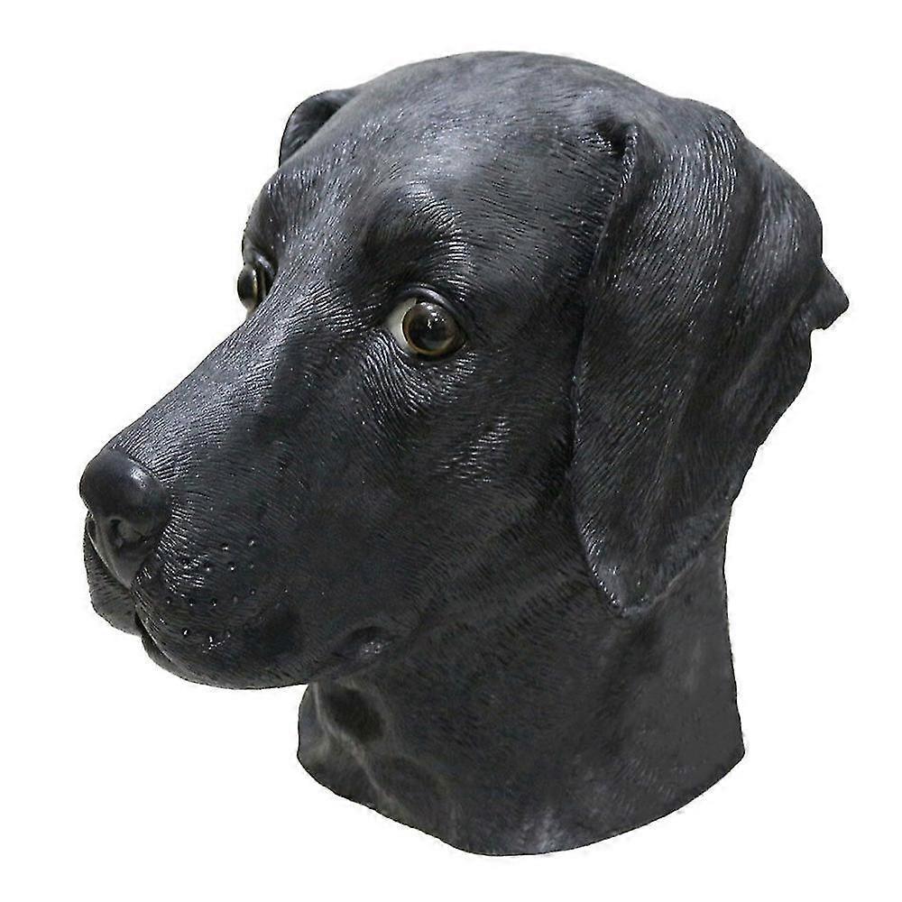 Bhtv Dog Head Mask Deluxe Halloween Costume Party Latex Super Bowl Underdog Dog Head Mask Black Labrador Mask