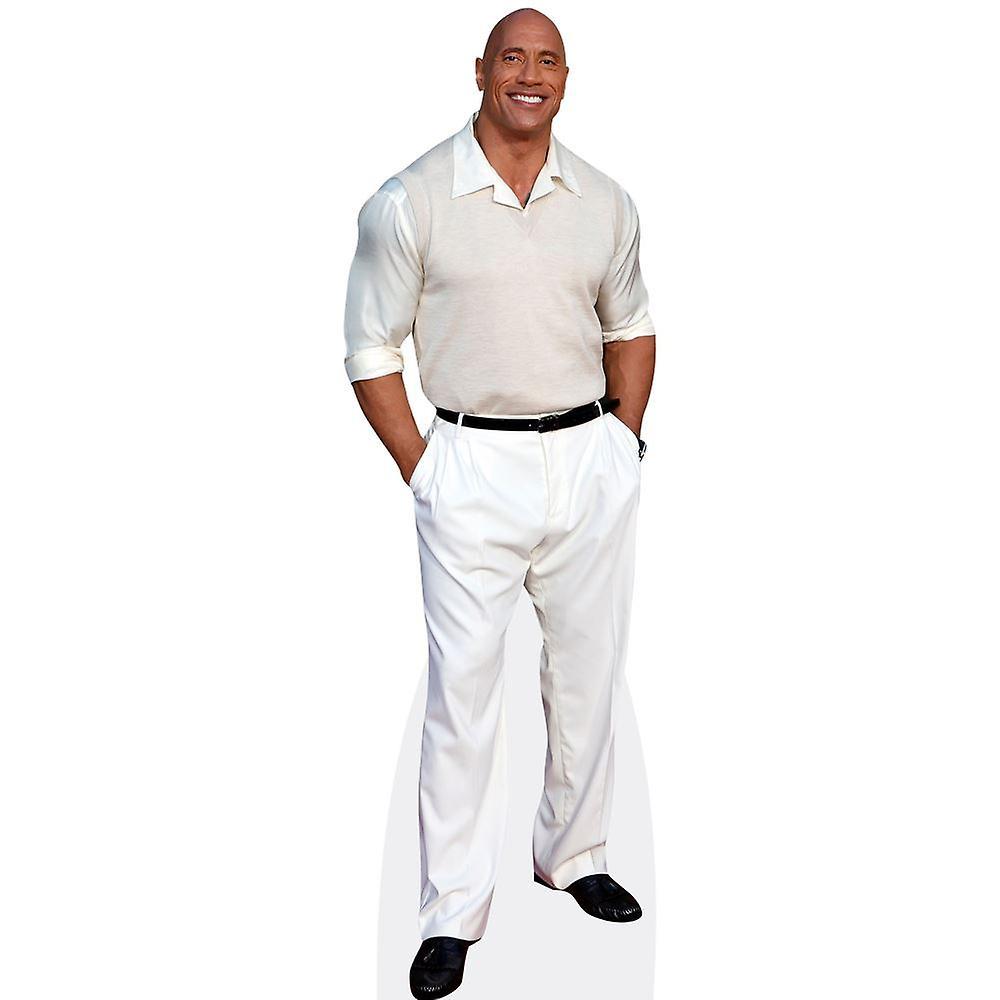 Celebrity Cutouts Dwayne 'The Rock' Johnson (White Outfit) Cardboard Cutout (lifesize OR mini size). Standee. Stand Up. Life Size Cutout