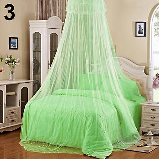 Aislerbee Elegant Lace Insect Bed Canopy Netting Curtain Round Dome Mosquito Net Bedding Green 60cm by 260cm by 850cm