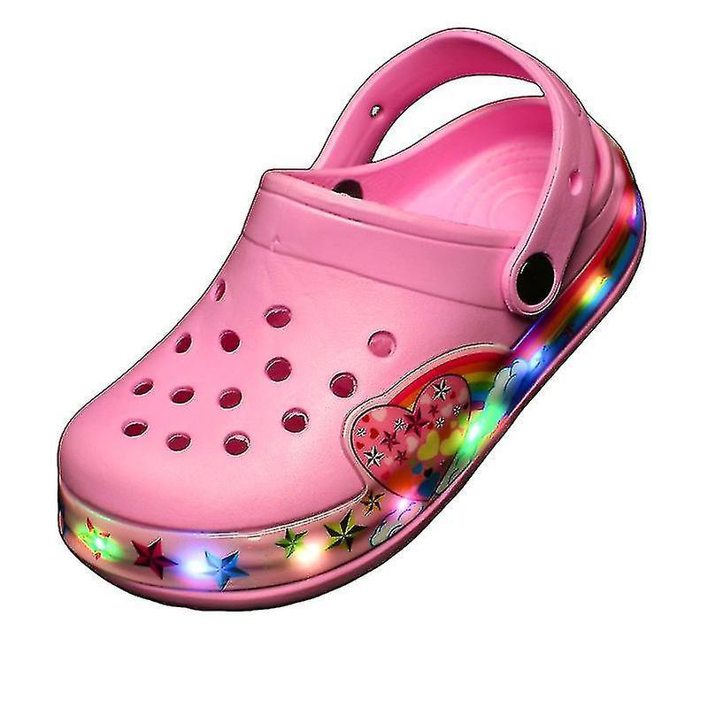 Children'S Light-Emitting Shoes Boys Fashionable Clogs Light-Emitting Led Slippers 994 WHBYV Pink 31