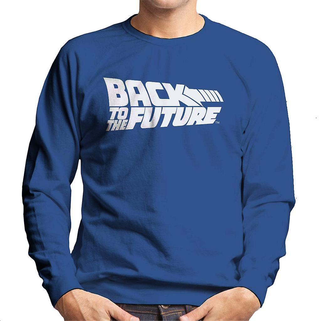 Back to the Future White Logo Men's Sweatshirt Royal Blue XX-Large