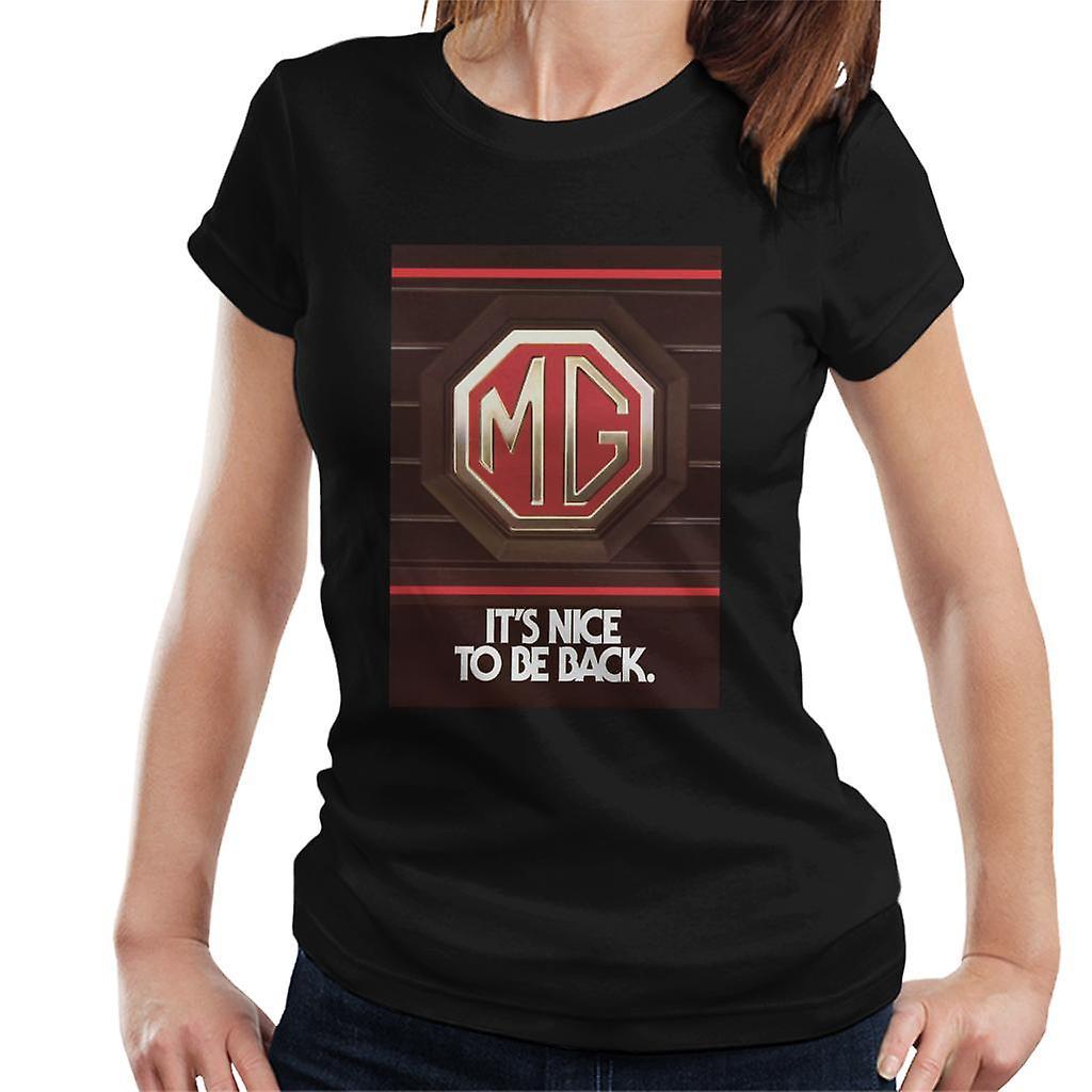 MG Its Nice To Be Back British Motor Heritage Women's T-Shirt Black XX-Large