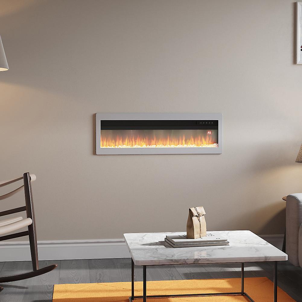 Living And Home Livingandhome Freestanding Wall Recessed Mounted Electric Fireplace - White 40 Inch