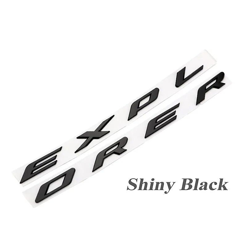 Hikig 3d Abs Black Logo Explorer Emblem Leters Car Front Hood Emblem Bonnet Bagde For Ford Explorer 4 5 6 Explorer Sticker Accessories 2011-19 Glos...