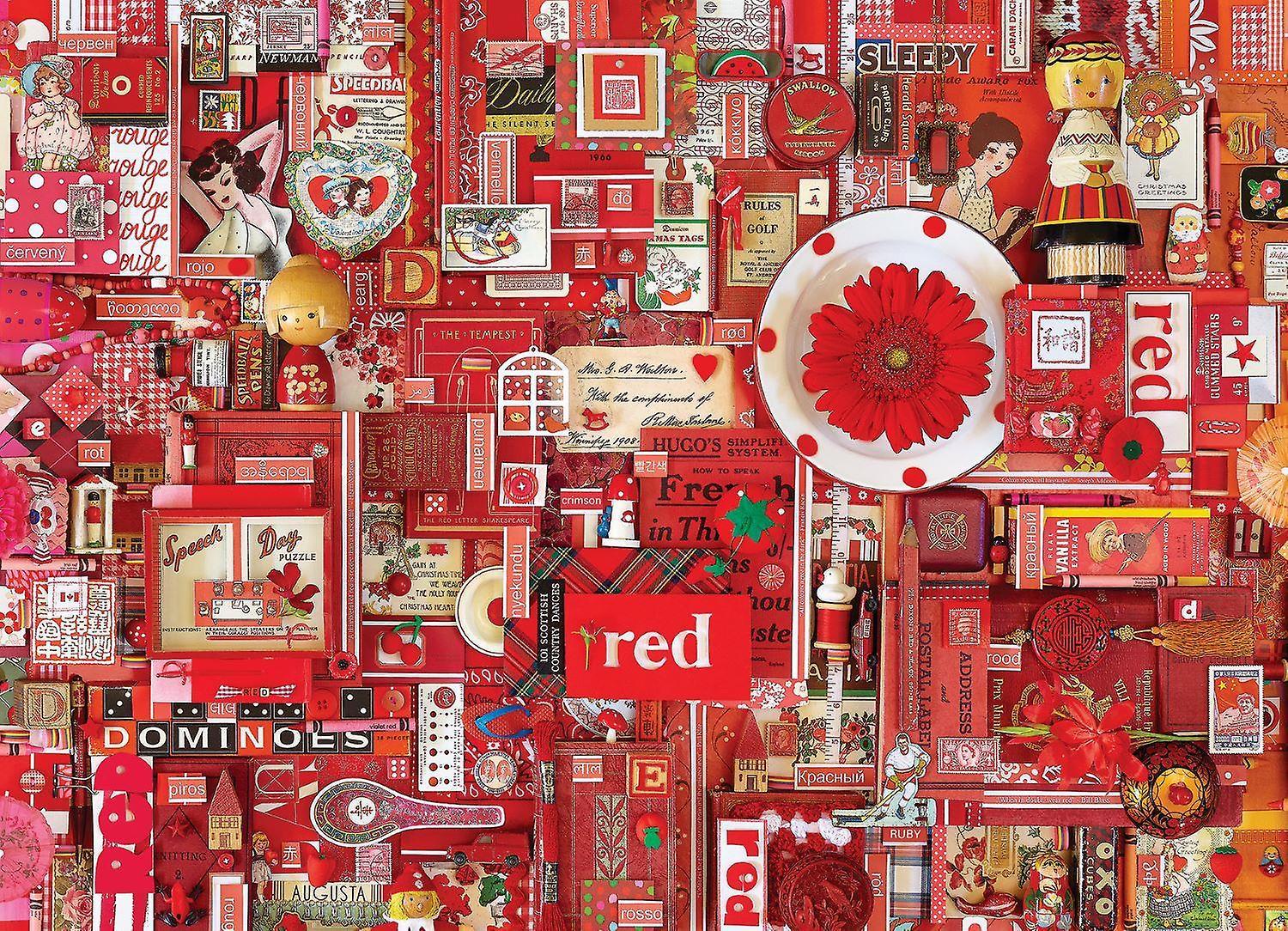 Cobble Hill Red Jigsaw Puzzle (1000 Pieces)