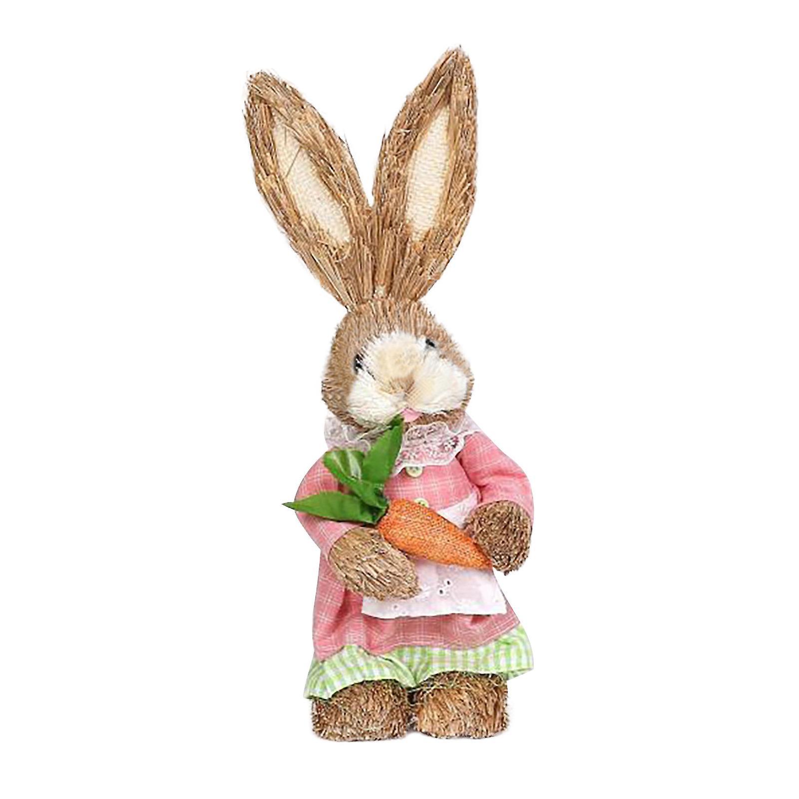 Baodan Easter Simulation Bunny Home Garden Bunny Decoration Straw Bunny B