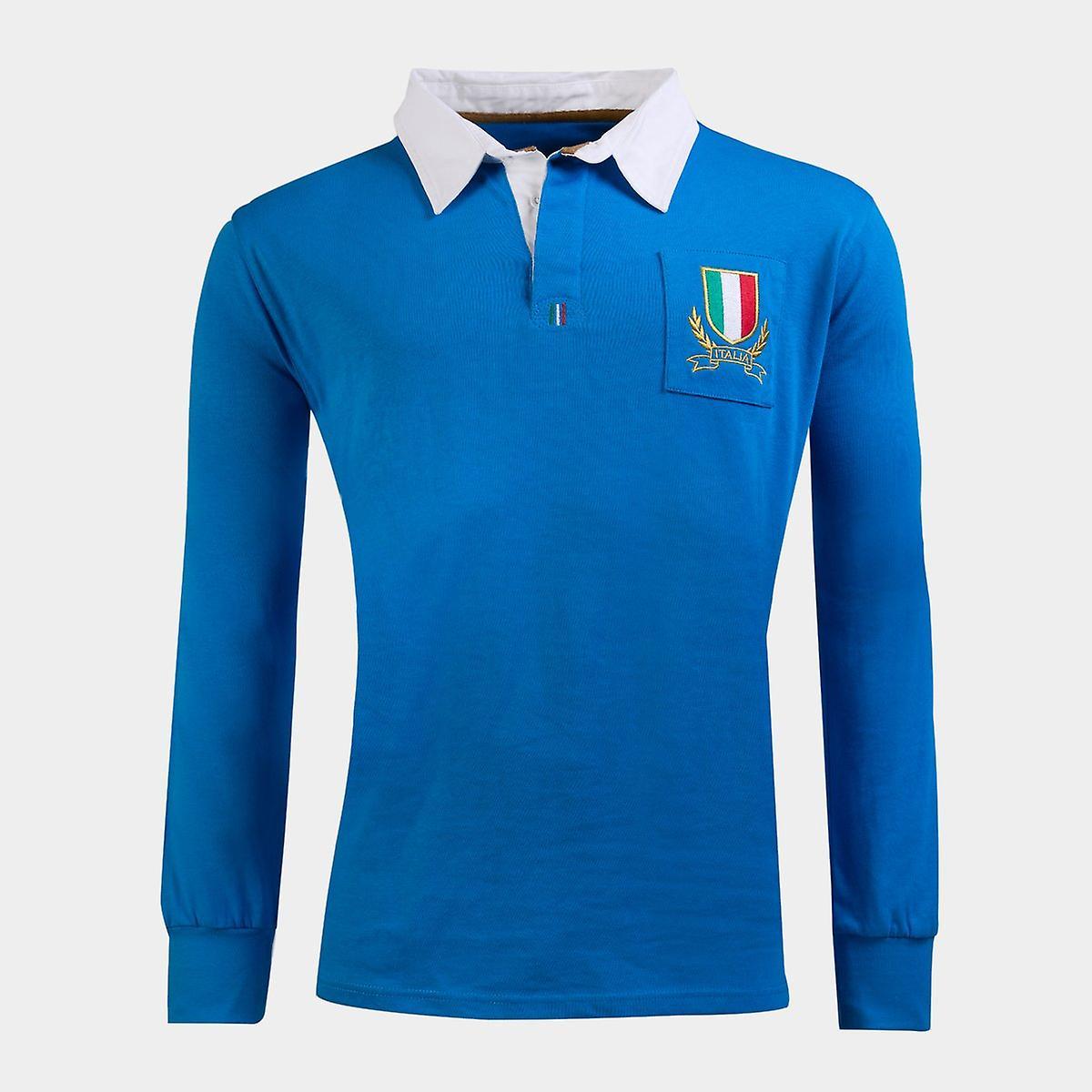 White Gold Rugby KooGa Italy Vintage Shirt Blue/White M