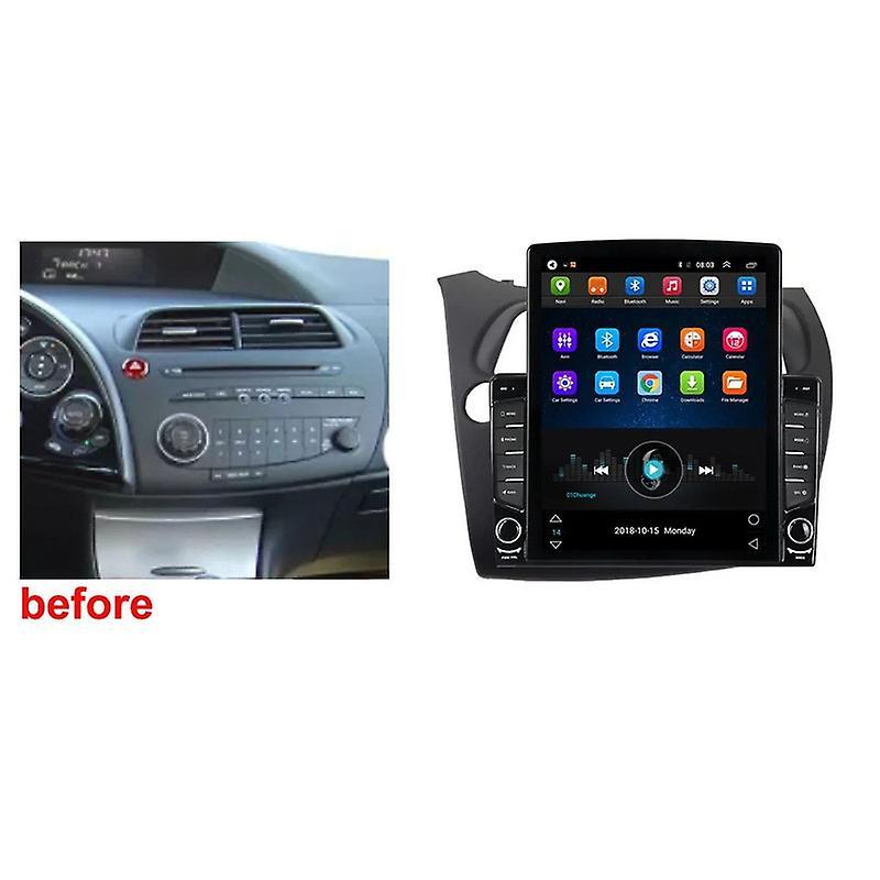 JIULUNET Android For Honda Civic Hatchback 2006-2012 Tesla Type Multimedia Stereo Car DVD Player Navigation