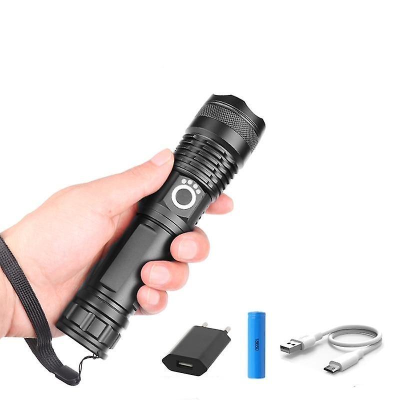 Slowmoose Most Powerful Led Flashlight -rechargeable Usb Zoomable Torch Package E