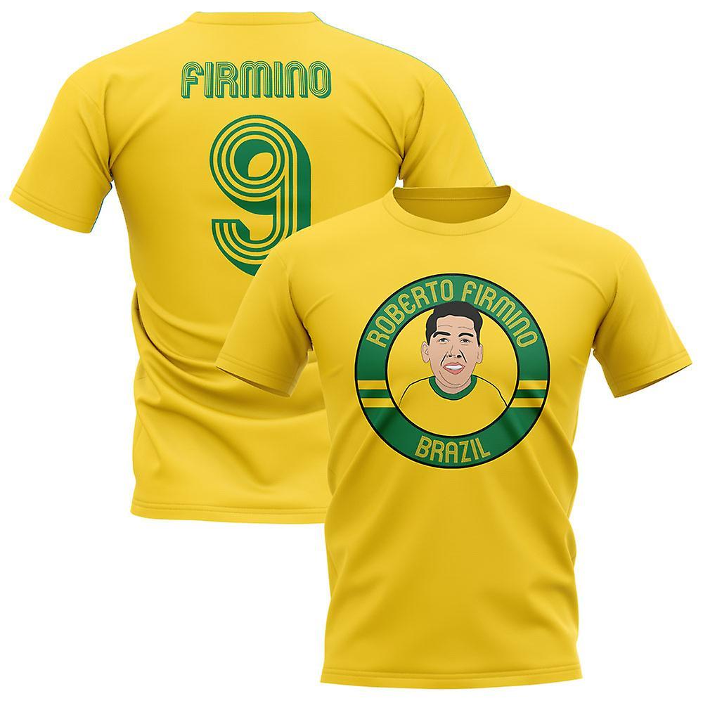 Gildan Roberto Firmino Brazil Illustration T-Shirt (Yellow) SW