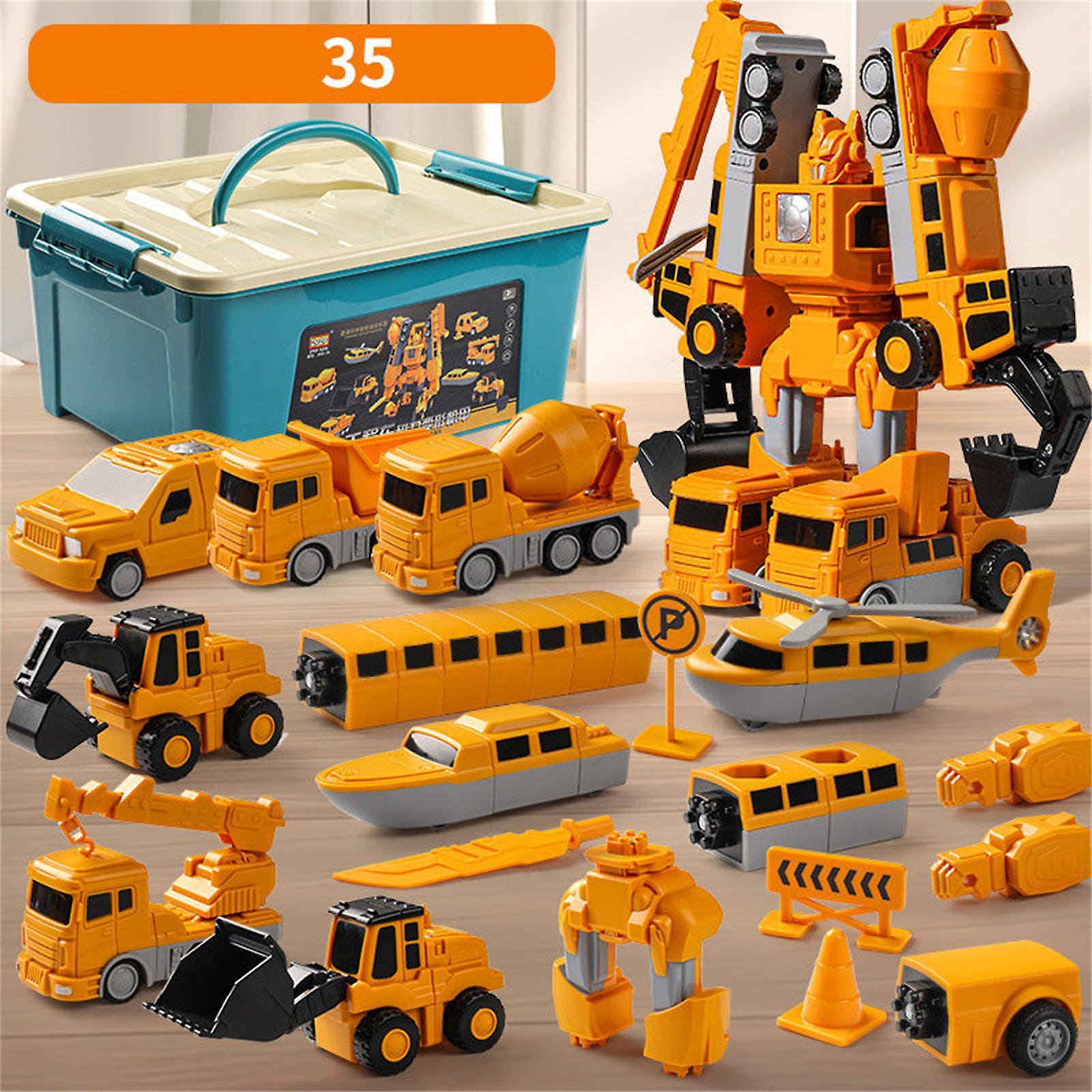 Gaoguang Magnetic Transform Engineering Car Assembled Toys Transforming Robot Toys Set For Boys 6 In 1 Magnetic Construction Trucks Transform Robot..