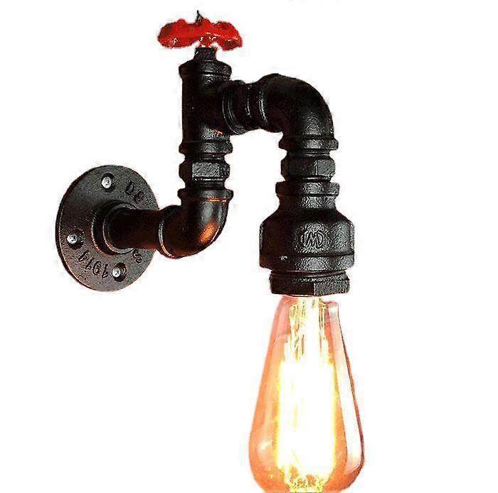 Phwj Industrial Loft Wall Sconce Water Tube Pipe Retro Black Iron Chandelier Lamp Lights for Living Room Bedroom Restaurant