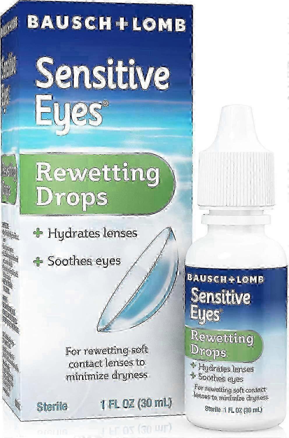 Sensitive Eyes Drops For Rewetting Soft Lenses To Minimize Dryness, 1 Oz