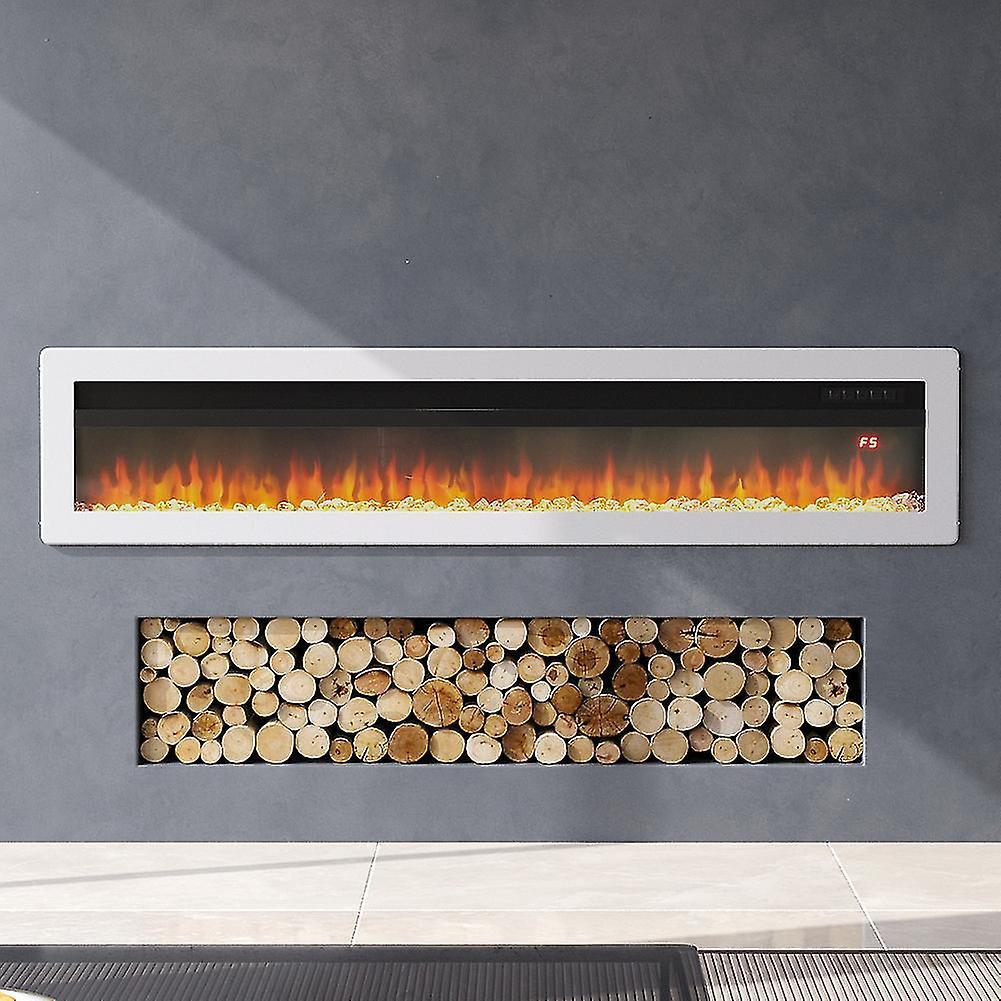 Living And Home Livingandhome Electric Fireplace with Adjustable Flames Wall Mounted 60in White