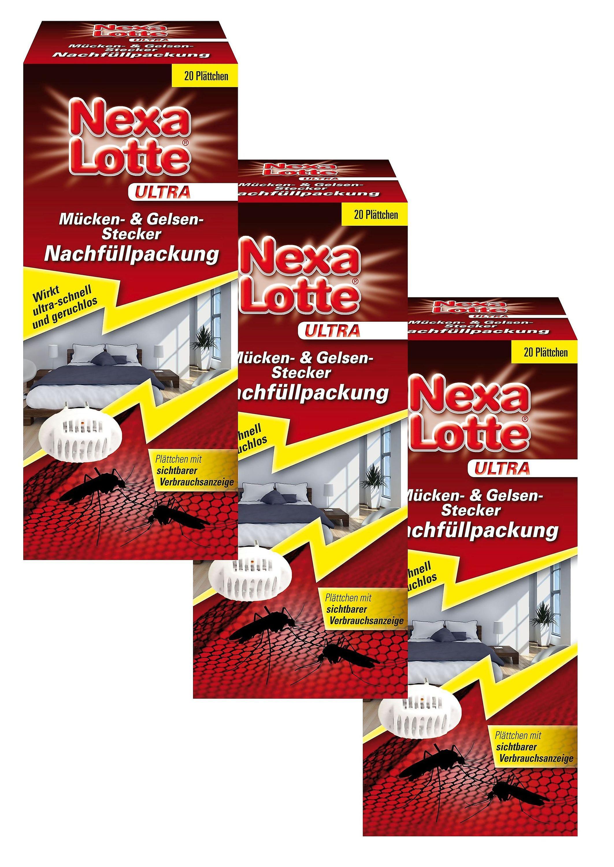 3 x NEXA LOTTE® Ultra mosquito & jelly plug refill pack, 20 pieces