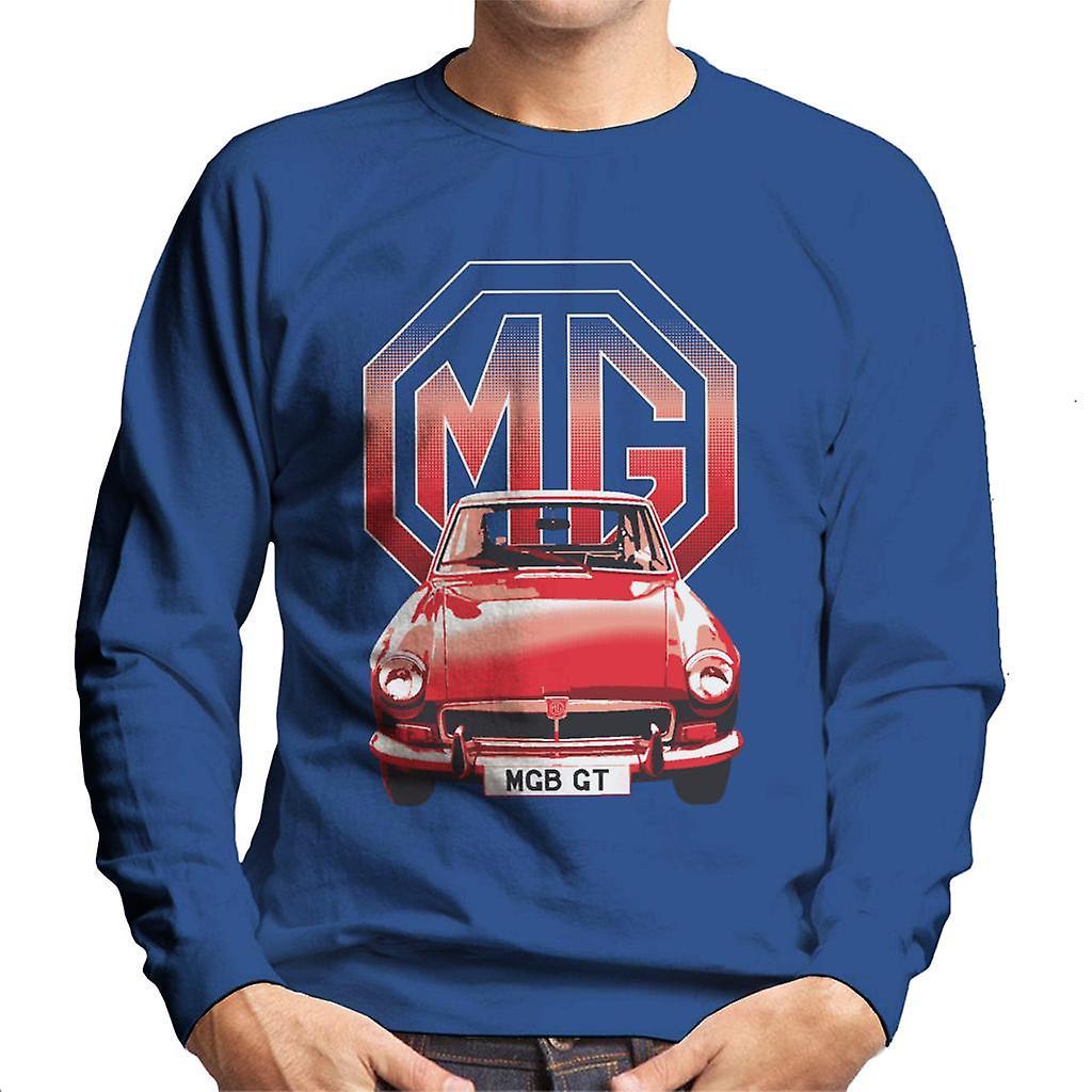 MG B GT Red British Motor Heritage Men's Sweatshirt Royal Blue Small