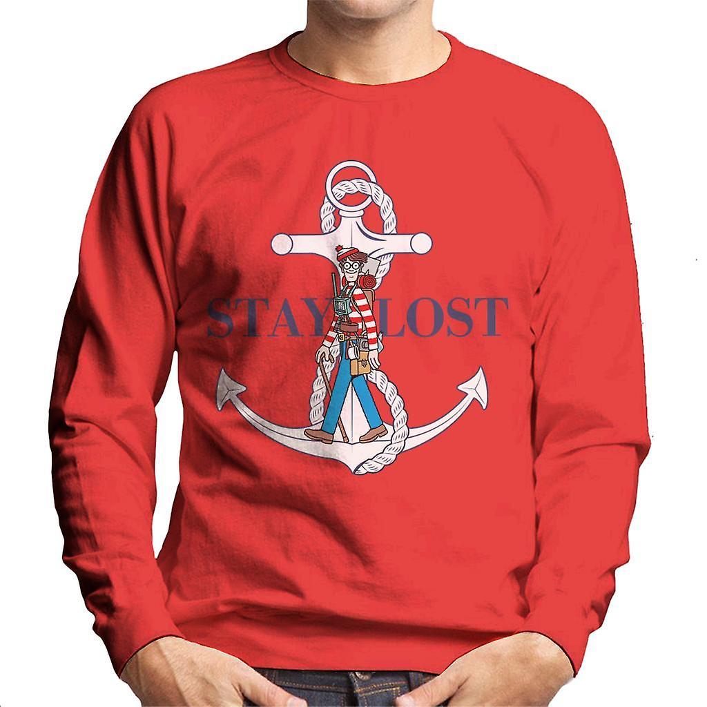 Wheres Wally Where's Wally Stay Lost Men's Sweatshirt Red XX-Large