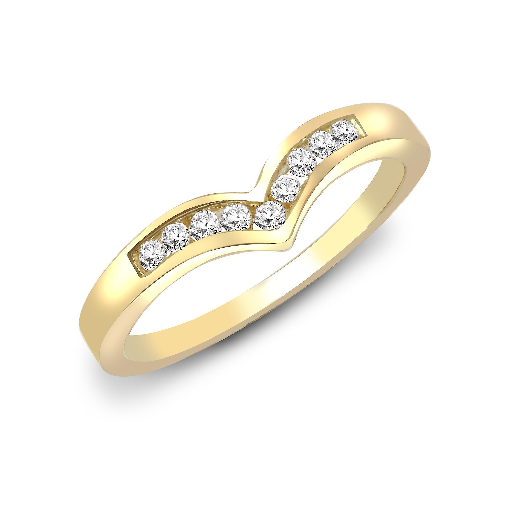 9ct Gold  0.15ct Diamond Wishbone Eternity Ring 4.5mm - 9R043