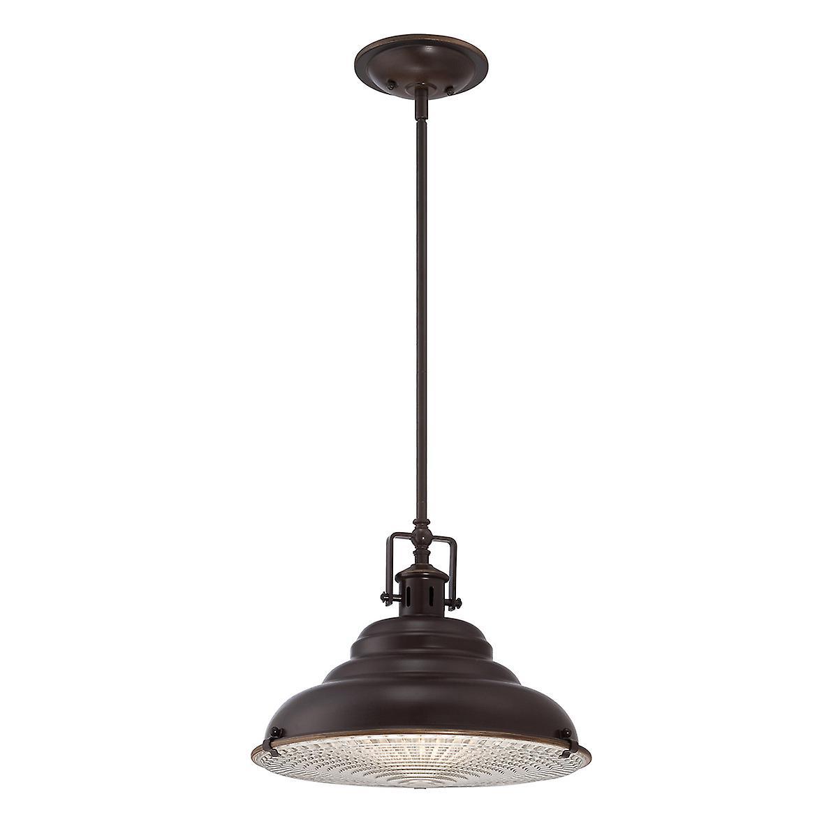 East Vale 1 Light Large Dome Ceiling Pendant Palladian Bronze E27