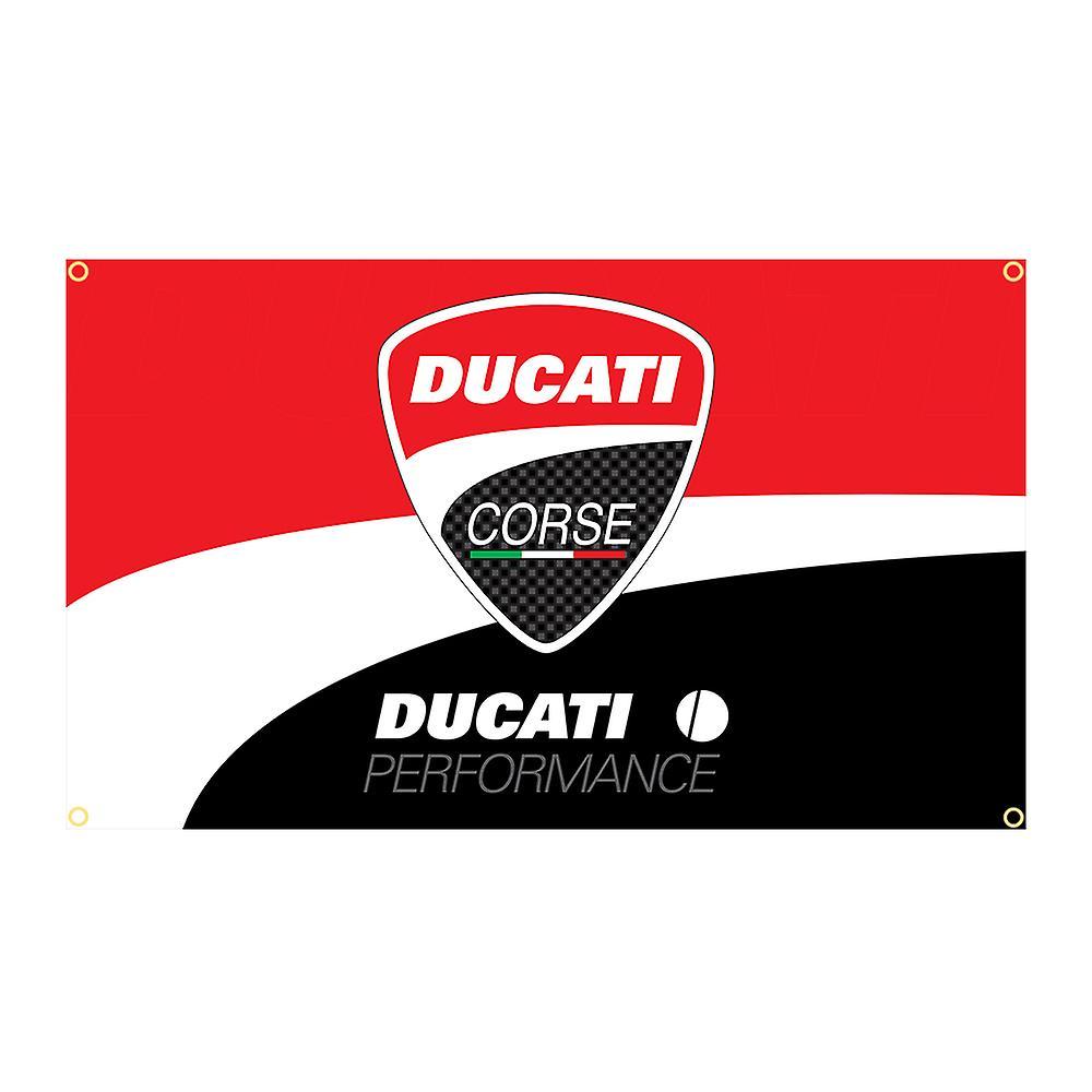 Aionyaaa 90x150cm Ducatis Performance Motorcycle Flag Polyester Printed Racing Team Banner Home Or Outdoor For Decoration 4 Holes In 4 Corners 60 x...