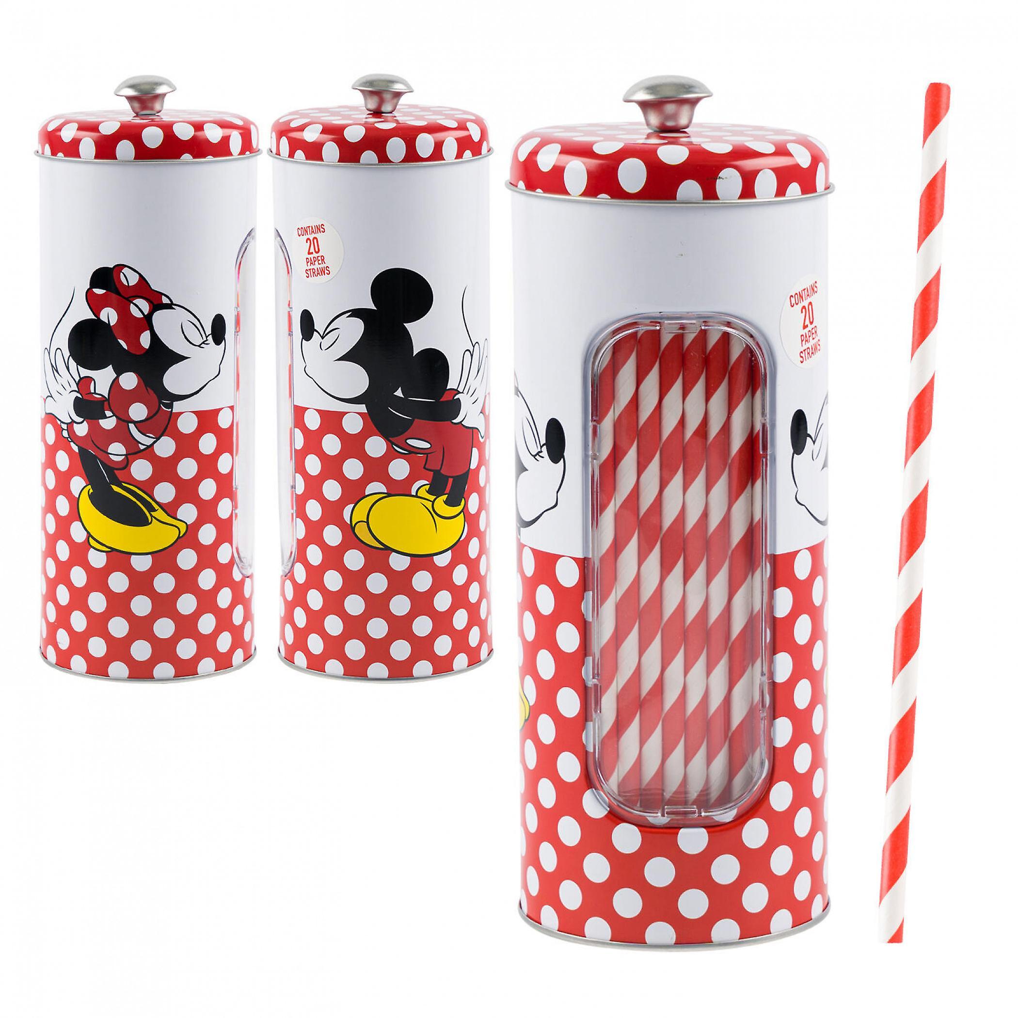 Cartoons Mickey and Minnie Mouse Straw Holder Multi-Color