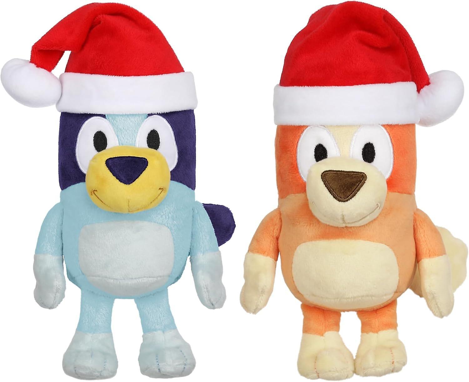 Heyone 7-8 Inch Plush Soft Playset Includes Festive and Bingo Christmas Holiday Season Plush Santa Hat