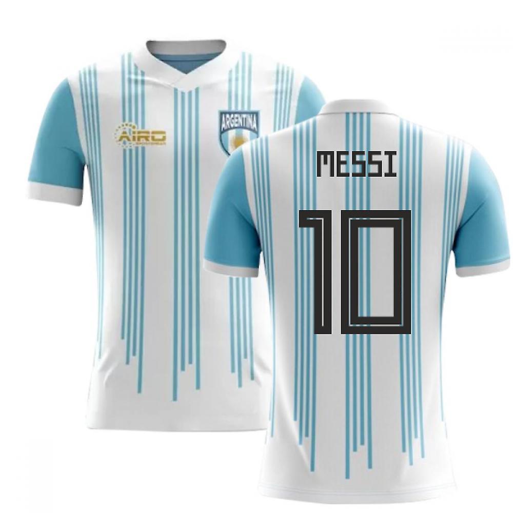 Airo Sportswear 2024-2025 Argentina Home Concept Football Shirt (Messi 10) - Kids White MB 27-29 inch Chest (69/75cm)