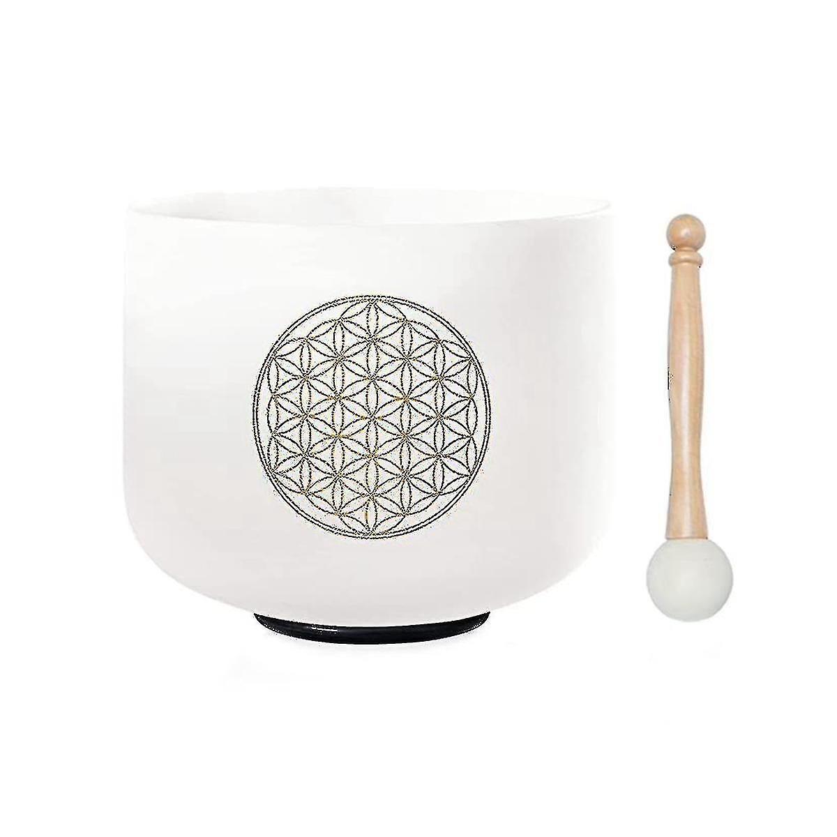 528hz 8 Inch Flower Of Life Crystal Singing Bowl Meditation Sound Bath Sound Healing Chakra Singing   Zekai