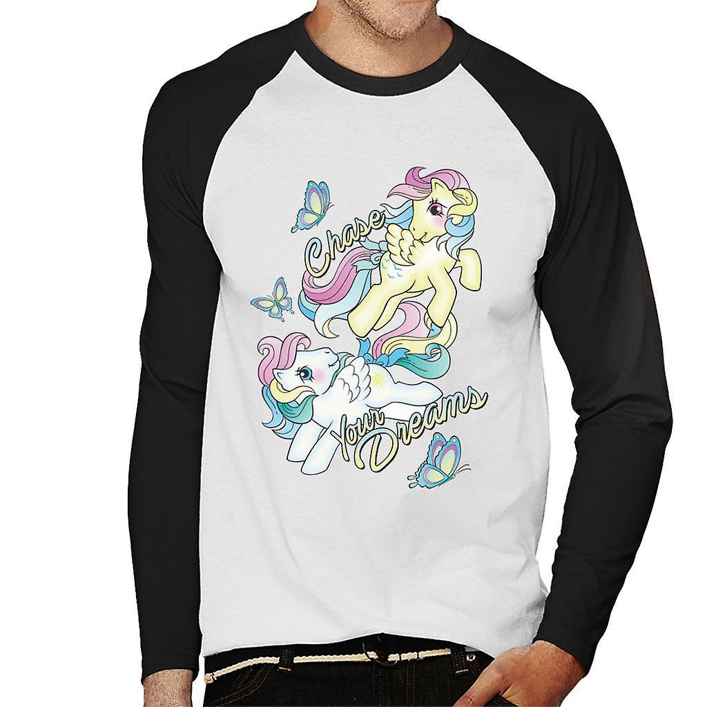 My Little Pony Chase Your Dreams Men's Baseball Long Sleeved T-Shirt White/Black Small