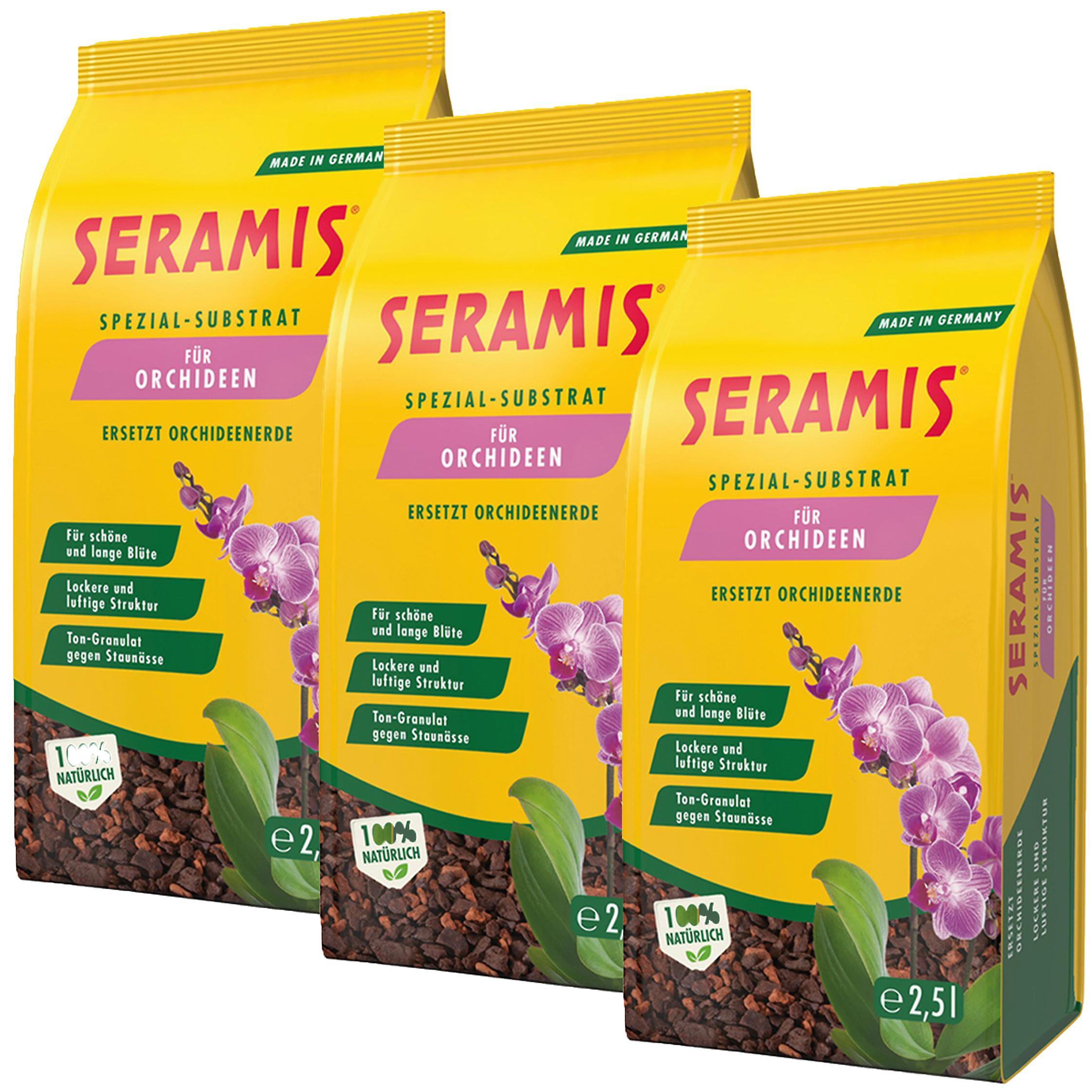 3 x SERAMIS® special substrate for orchids, 2.5 litres