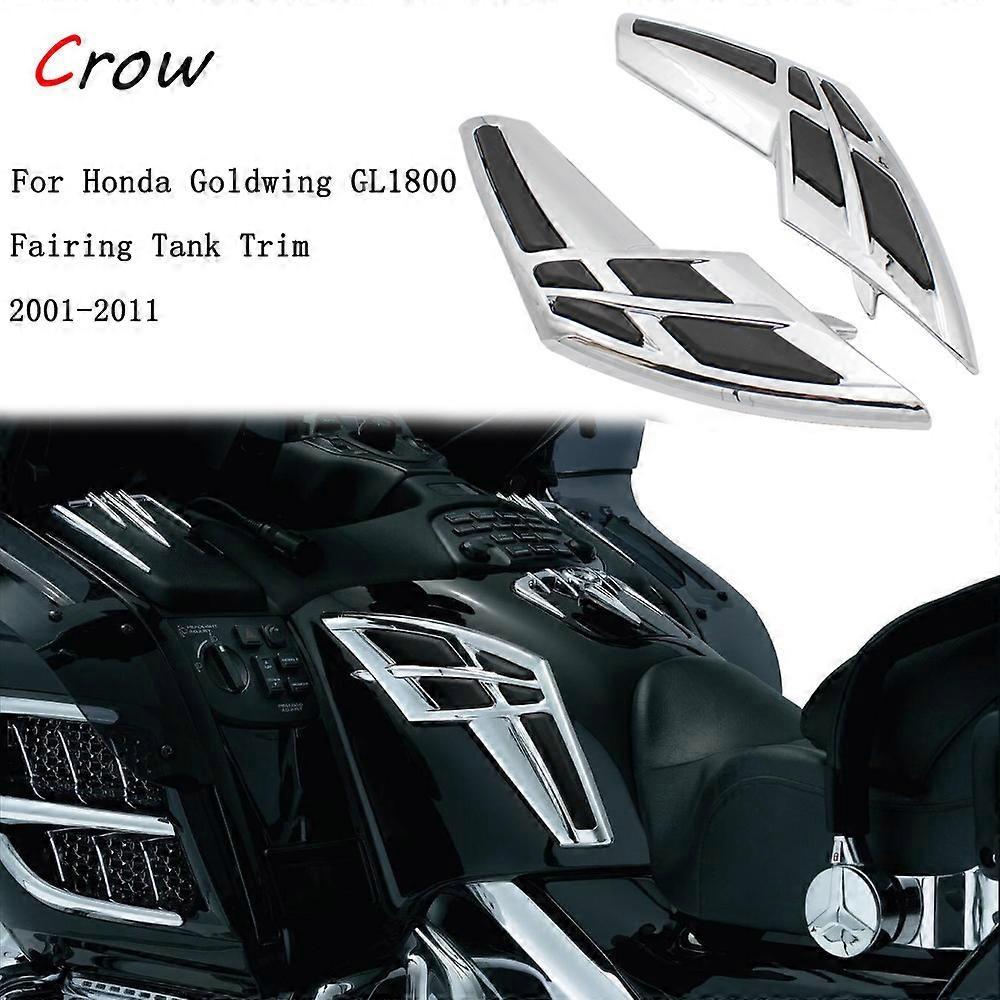 Redkid 2pc Motorcycle Chrome Fairing Tank Trim For Honda Goldwing GL 1800 2001 2002 2003 2004 2005 2006 2007 2008 2009 2010 2011 ABS