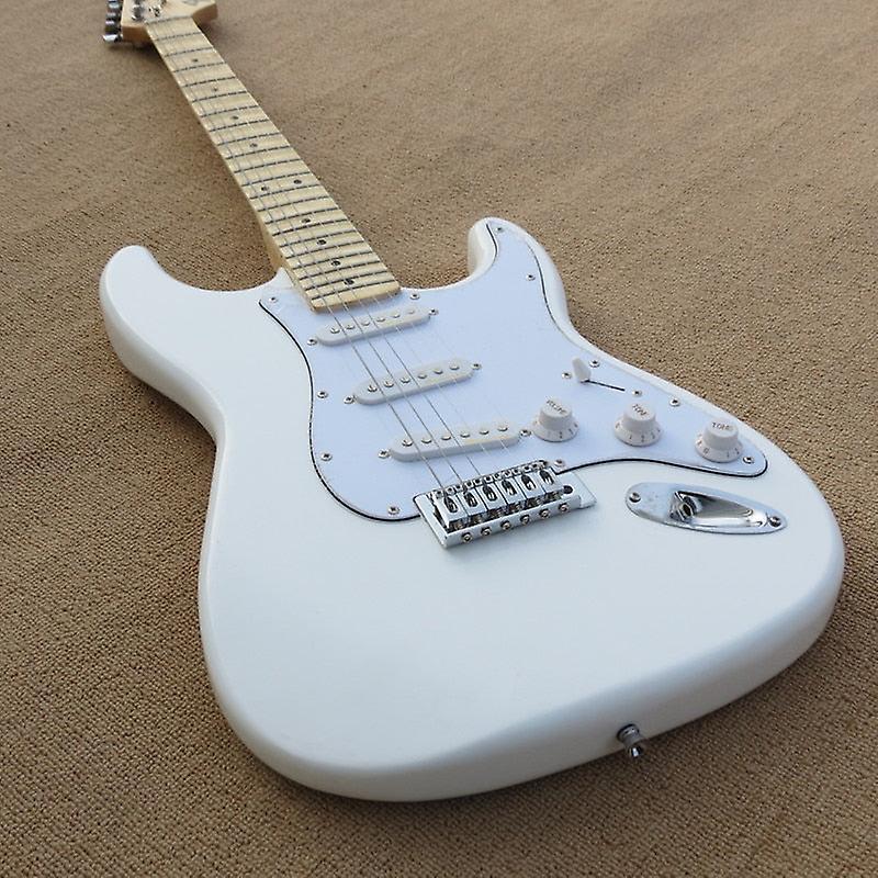 Nordic Vintage White Yngwie Malmsteen Scalloped Big Head St 6 Strings Electric Guitar 38 inches