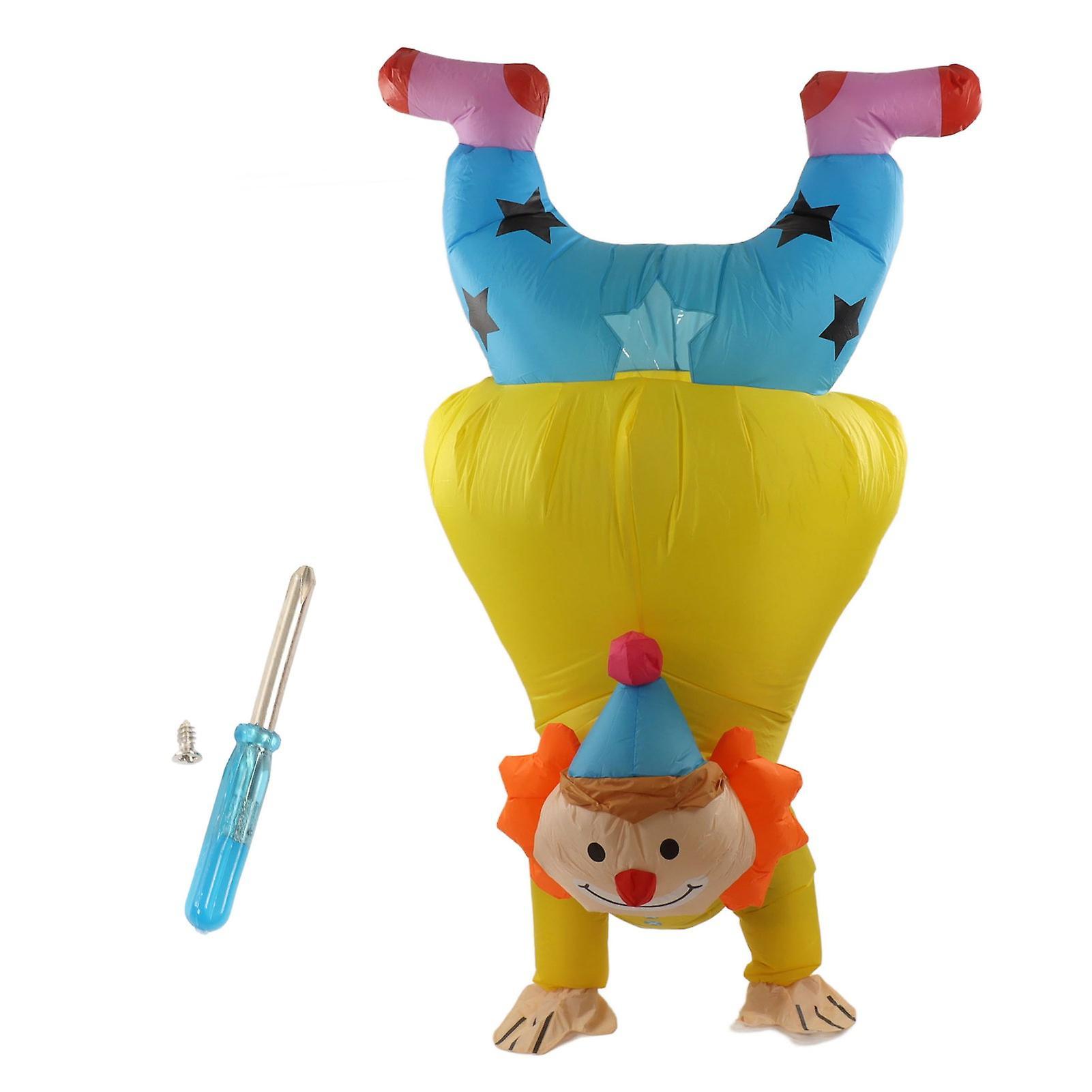 Favrison Adult Inflatable Handstand Clown Costume Halloween Upside Down Clown Inflatable Costume