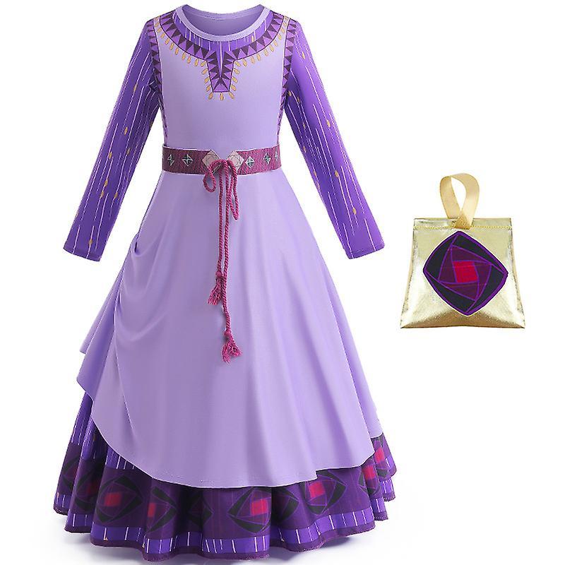 Manchalk 2023 Disney Movie Wish Asha Princess Dresses Kids Girls Halloween Cosplay Costume Party Fancy Dress For 2-14years 12-13Years