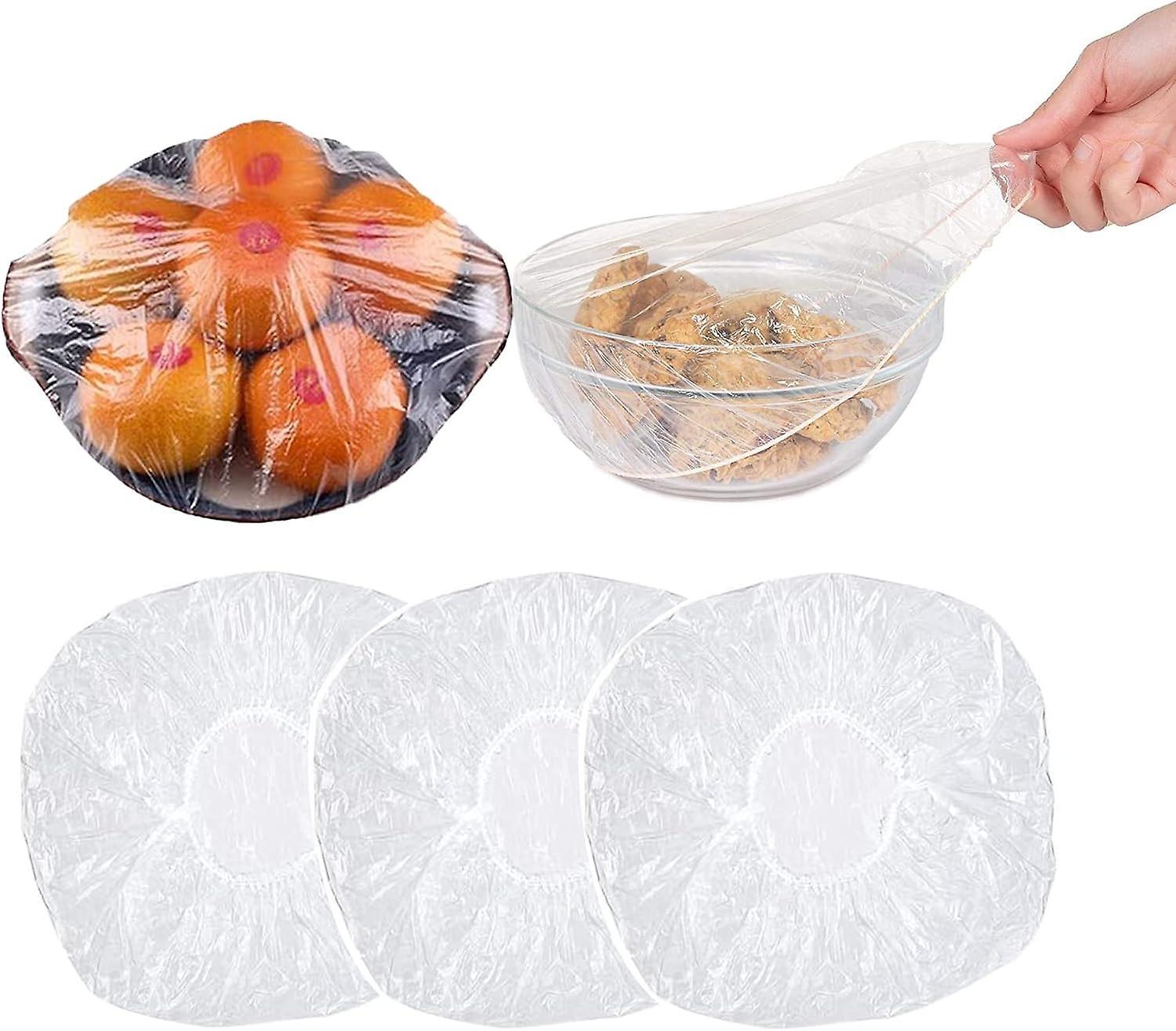 unbrand 100Pcs Fresh Keeping Bowl Covers, Plastic Food Covers With Elastic For Outside, Dish Plate Covers St