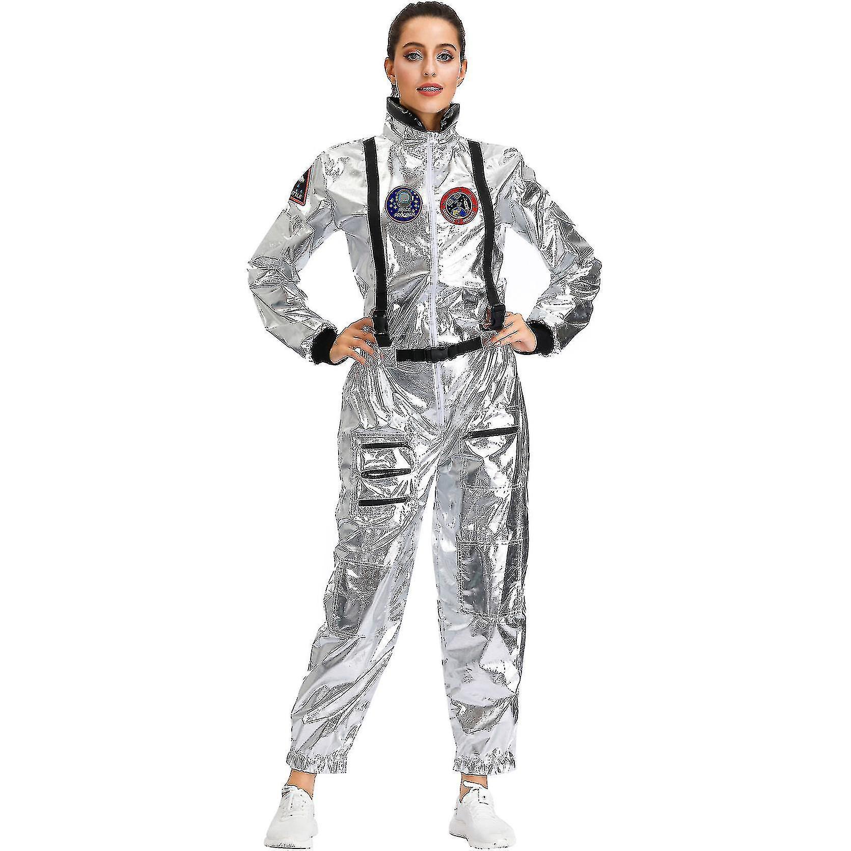 Astronaut Costume Men Halloween Costume For Women Jumpsuits Astronaut Suit Adult Cosplay Costumes Shznv M women silver