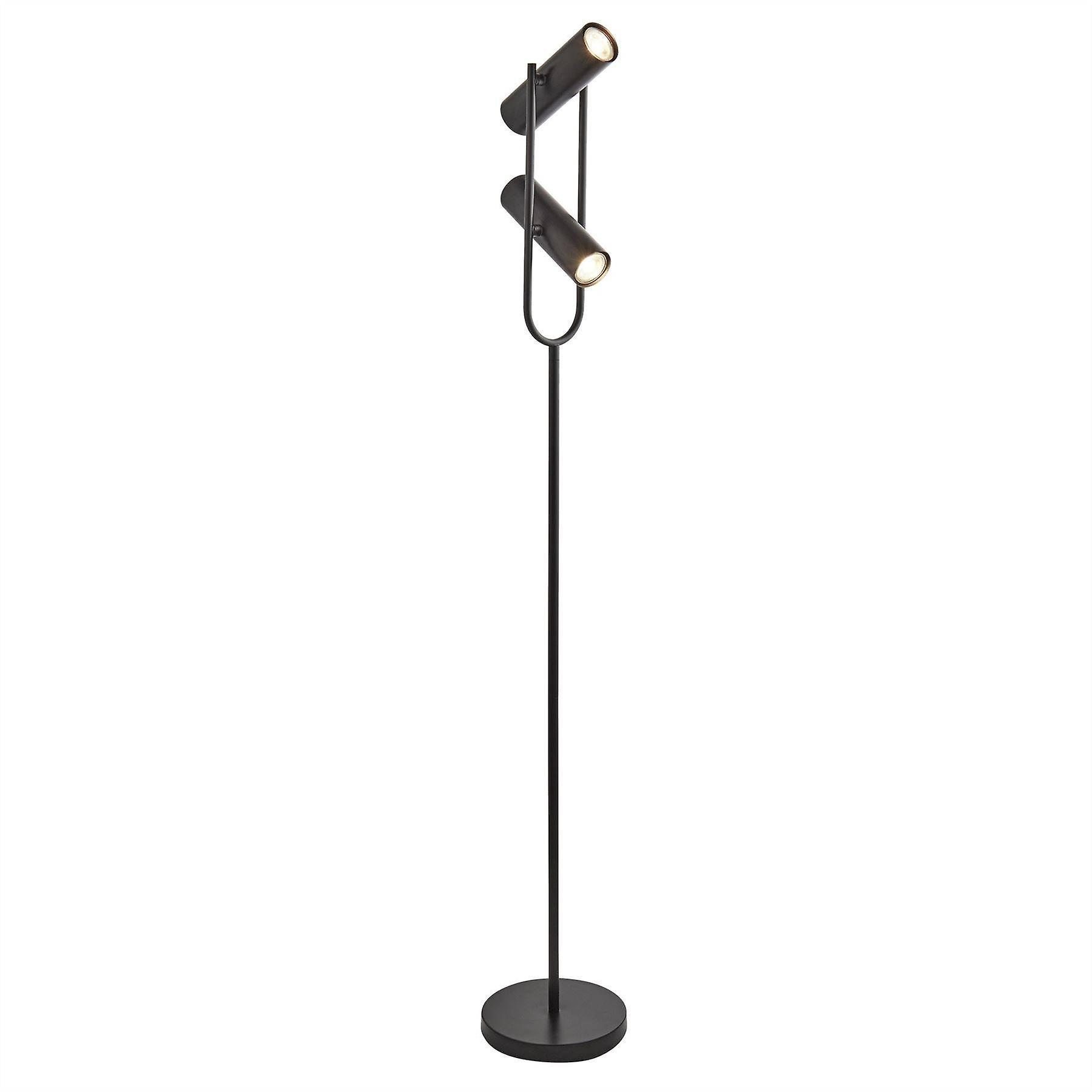 Searchlight Lighting Telescope 2 Light Floor Lamp Matt Black, GU10