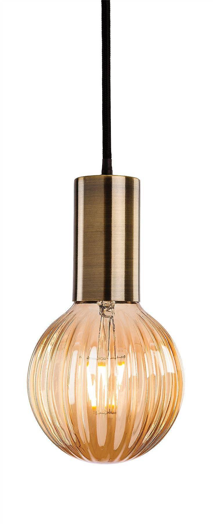 Firstlight Lighting Hudson 1 Light Ceiling Pendant Antique Brass, E27