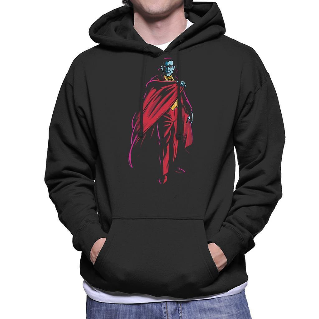 Dracula Cape Pose Dark Blood Illustration Men's Hooded Sweatshirt Black Small