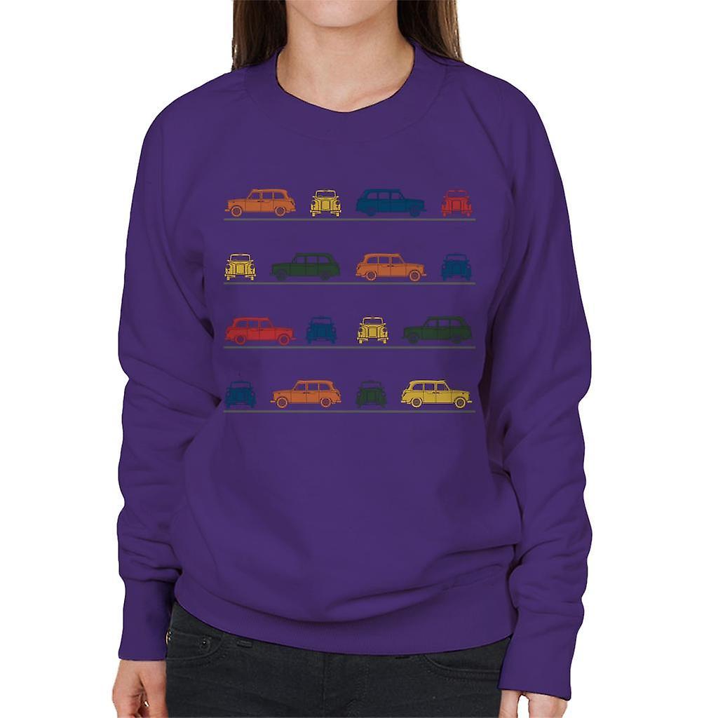 London Taxi Company TX4 Angled Colourful Montage Women's Sweatshirt Purple X-Large