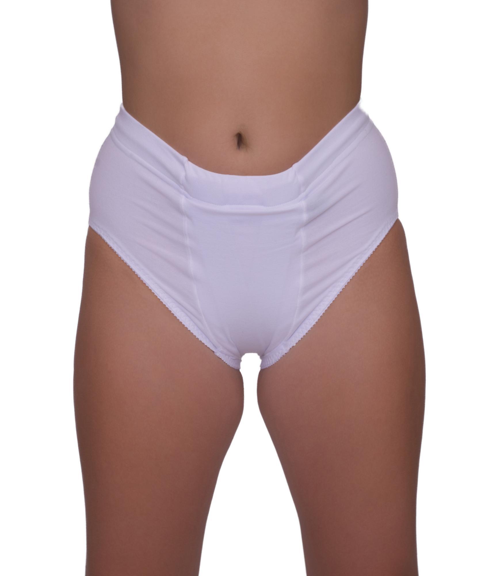 Underworks Vulvar Varicosity and Prolapse Support Brief with Groin Compression Bands - 521 White Large