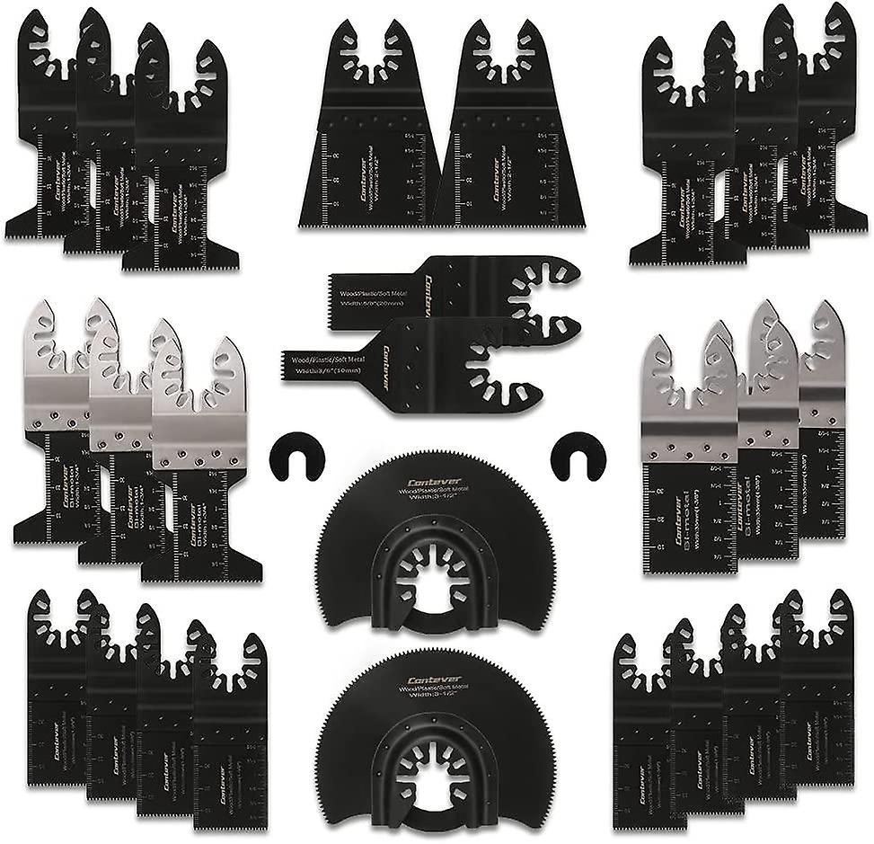 unbrand Oscillating Multi-Tool Saw Blades, 28Pcs Oscillating Multi-Tool Blades Accessories Kit For Plastic,