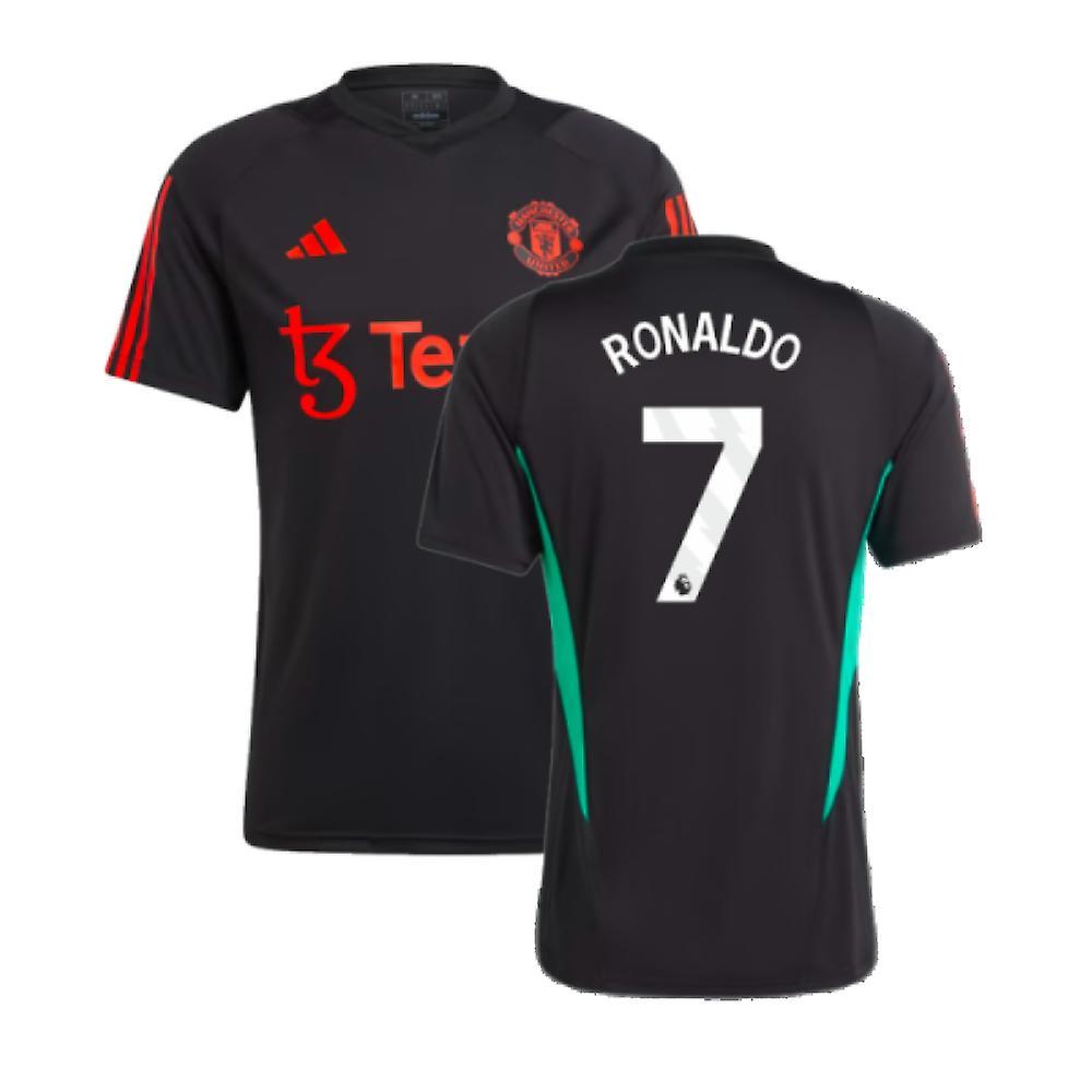 Adidas 2023-2024 Man Utd Training Jersey (Black) (Ronaldo 7) Medium 38-40 inch Chest