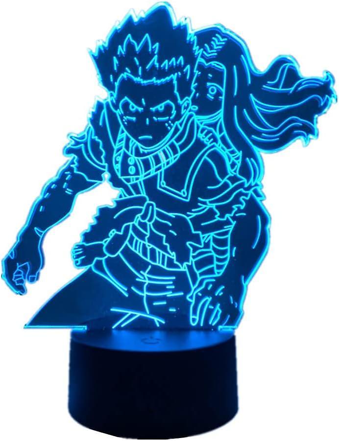 Xcy Acrylic My Hero Academia 3D Illusion Anime Lamp Izuku Midoriya Led Night Light for Room Decor RGB 16 Colors USB Desk Lamp Boys and Girls Holida...