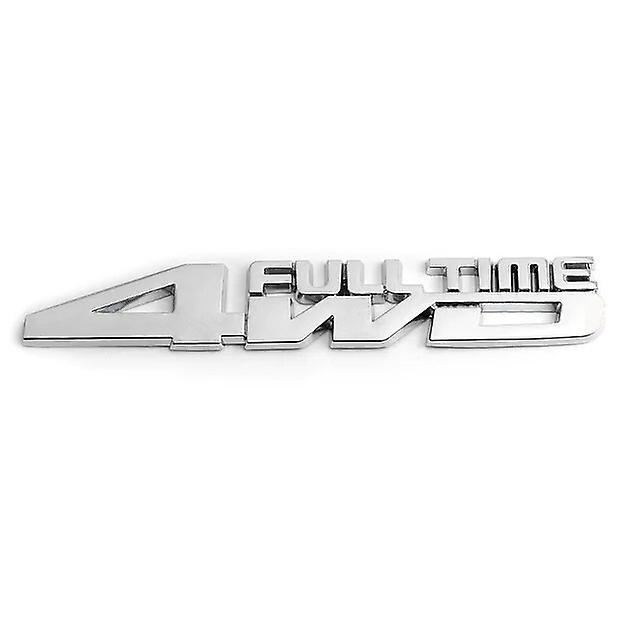 Hikig 3d Chrome Metal Car Letters For Jeep Wrangler Compass Toyota Full Time 4wd Sticker Logo Trunk Badge Fender Emblem Accessories Silver