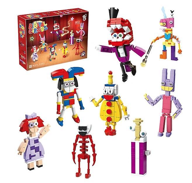 YM Studio MOC The Amazing Digital Circus 8-in-1 Anime Figures Building Block Set Cute Cartoon Toys for Kids