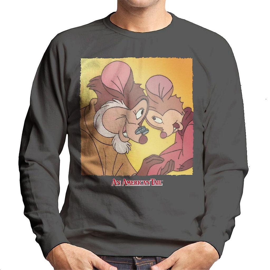 An American Tail Fieval And Papa Mousekewitz Men's Sweatshirt Charcoal Large