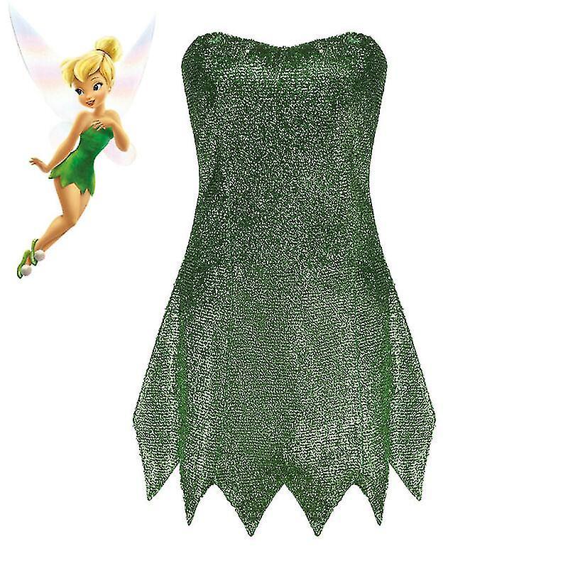 unbrand Pixie Tinker Bell Halloween Princess Cosplay Dress Tinkerbell Costume M